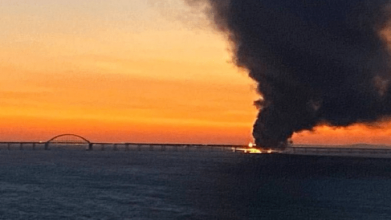 На Кримському мосту - пожежа