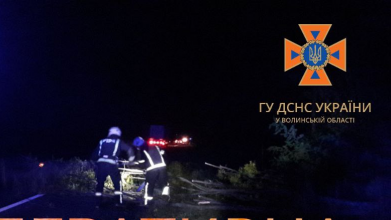 Неподалік Луцька машина волонтерів злетіла з дороги: витягали рятувальники