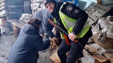 Волинські патрульні врятували пса, який несе службу на блокпості