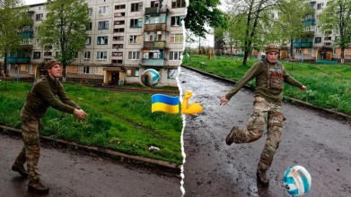 Українські військові зіграли у волейбол у Часів Ярі. Фото