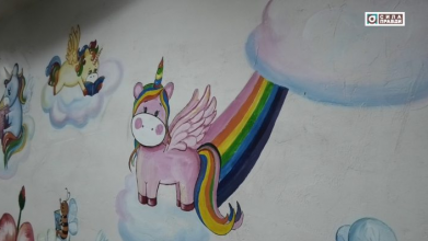 Літак «Мрія», пес Патрон та герої мультфільмів: як розмалювали стіни шкільних укриттів у Луцьку