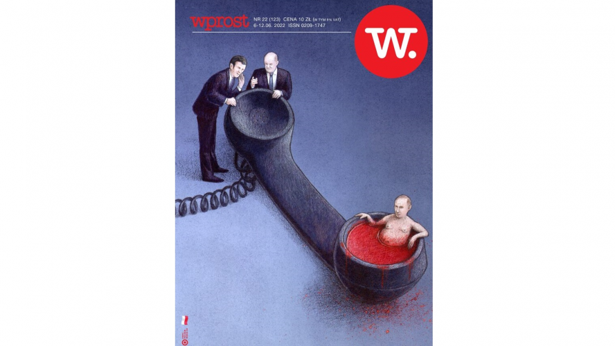 Шольц із Макроном і Путін у крові: нова обкладинка польського журналу