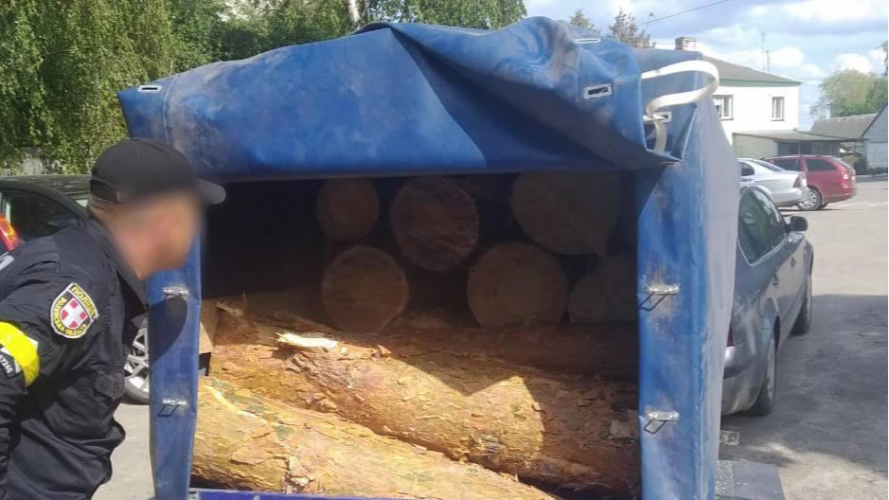 На Волині затримали 20-річного водія, який незаконно перевозив повний причеп дров
